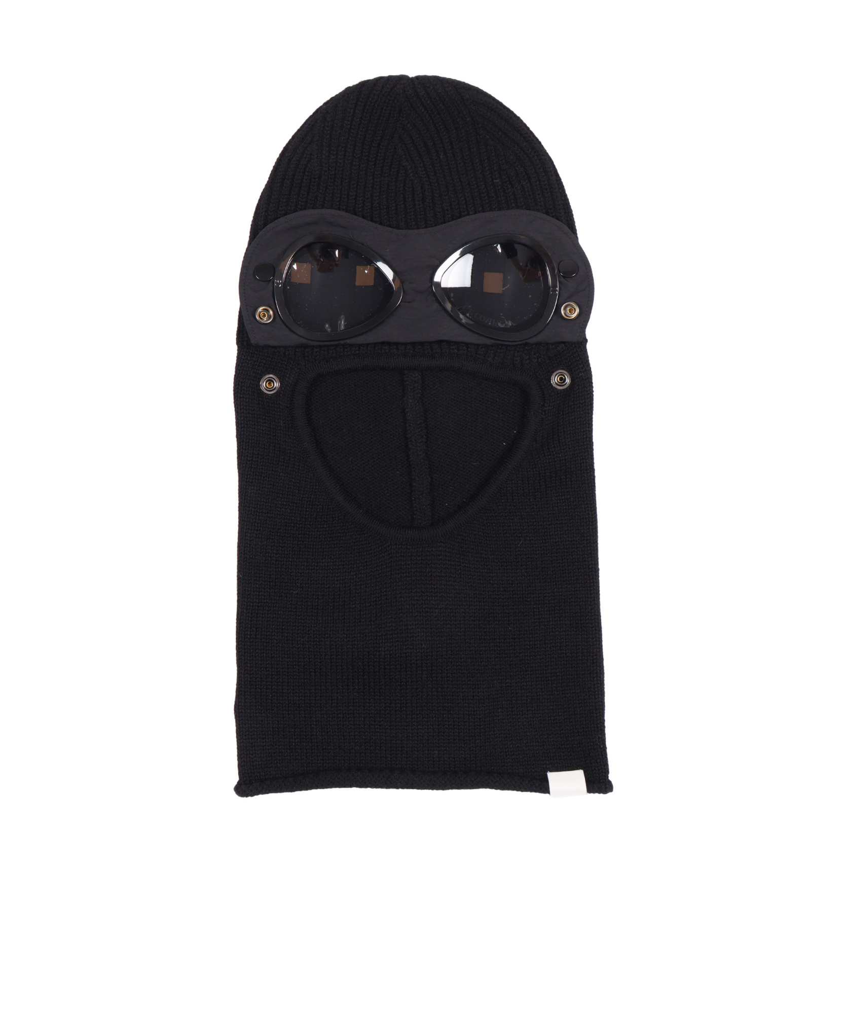C.p. Company Goggle-detail Wool Balaclava In Black
