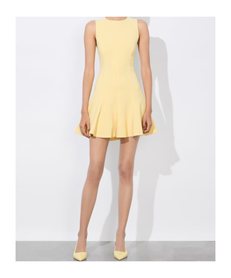 Alice And Olivia Isa Mini Dress In Butter