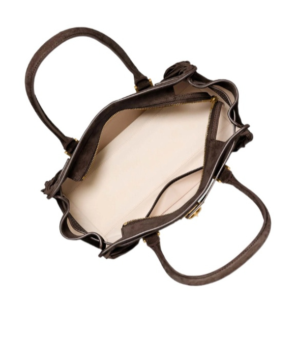 Michael Kors Hamilton Moderne Small Fringed Suede Satchel In Brown