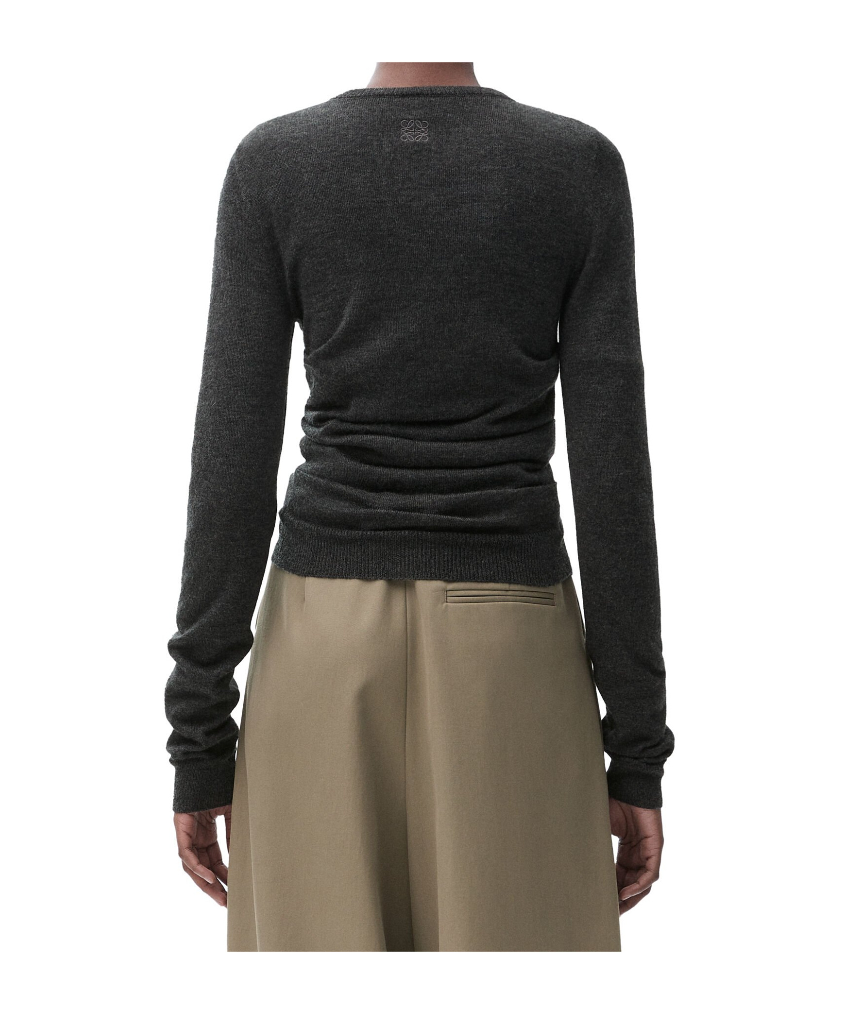 Loewe Cashmere And Silk Pendant Cardigan In Black