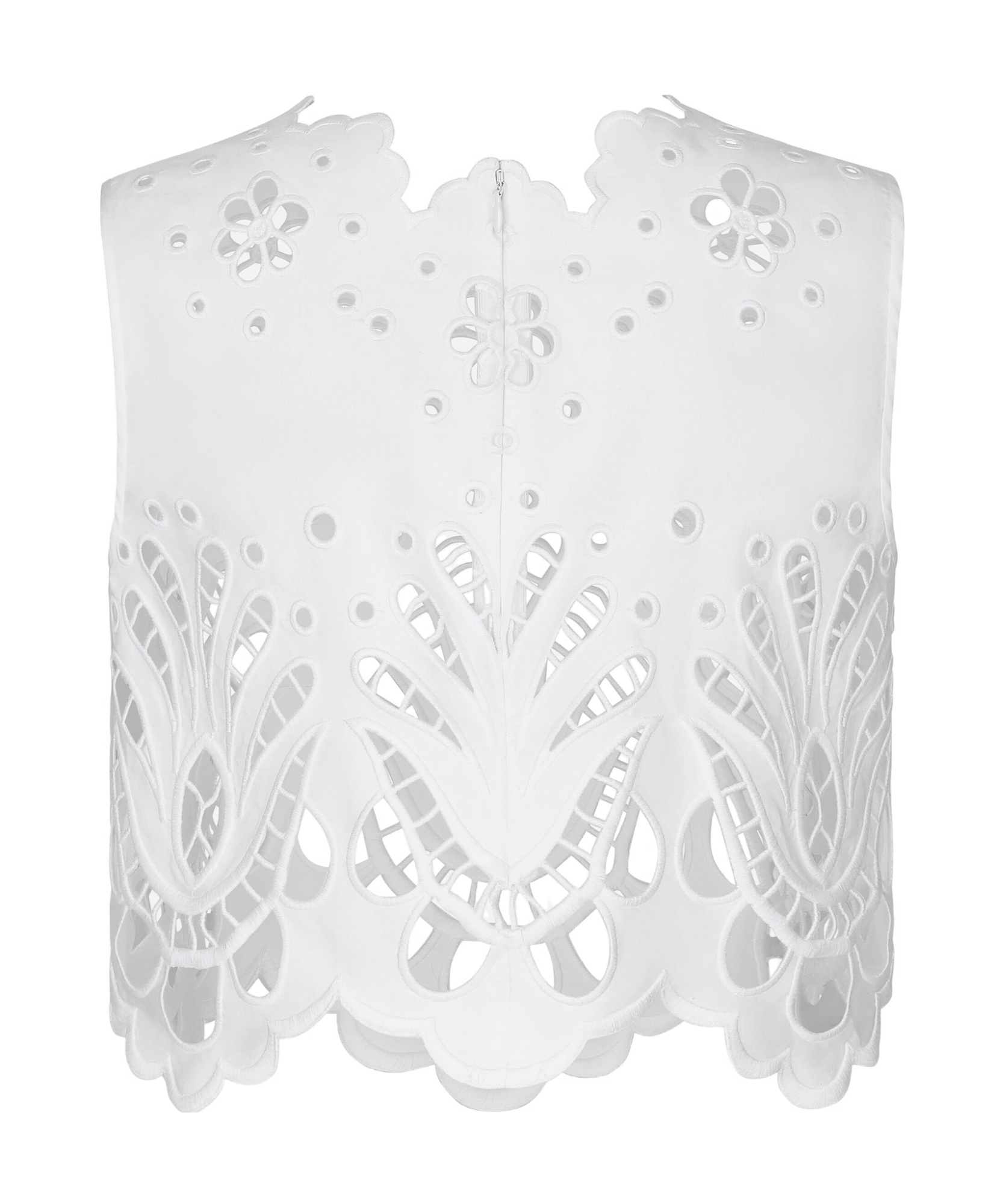Dolce & Gabbana Cutout Embroidered Cotton Popeline Crop Blouse In White