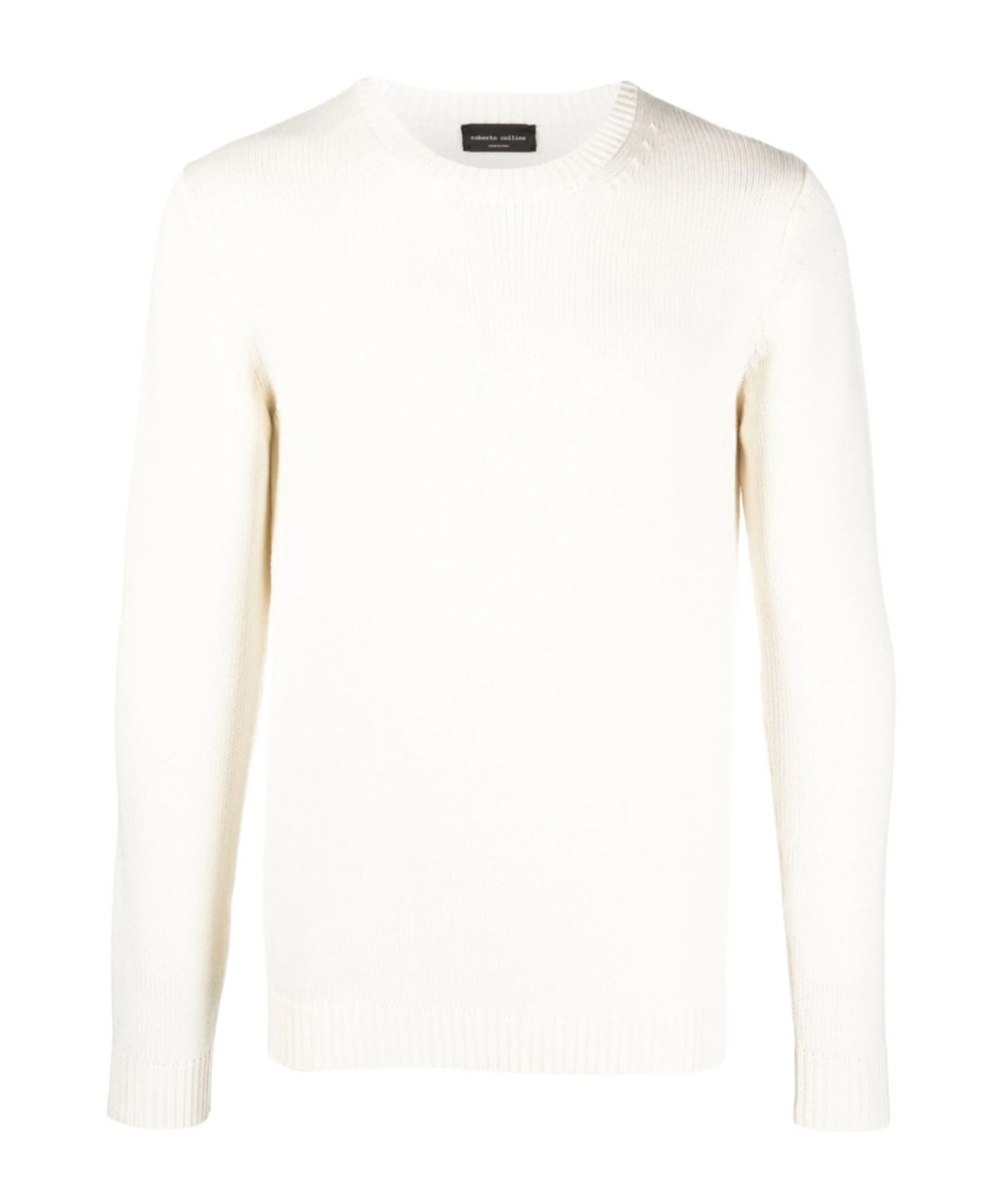 Roberto Collina Crew Neck Long Sleeve Sweater In White