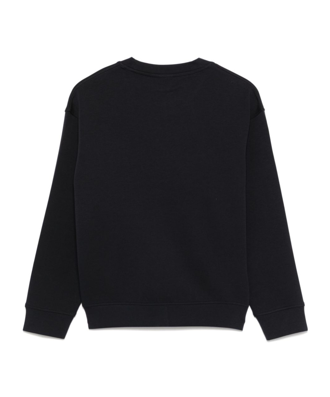 Emporio Armani Cotton Crew Neck Sweatshirt With Embroidered Logo In Blue