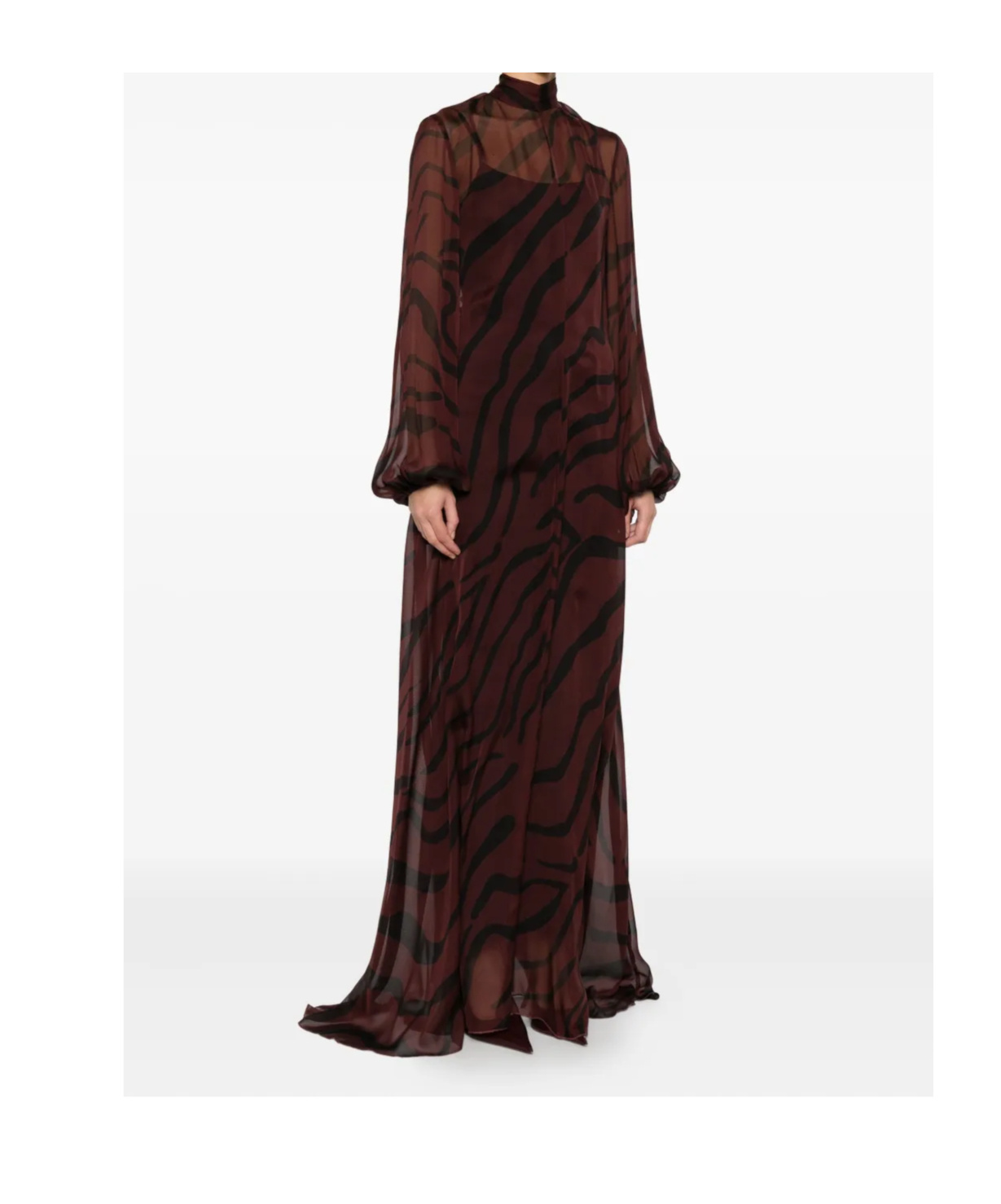 Raquel Diniz Stylish Kaftan Balloon Sleeves In Brown