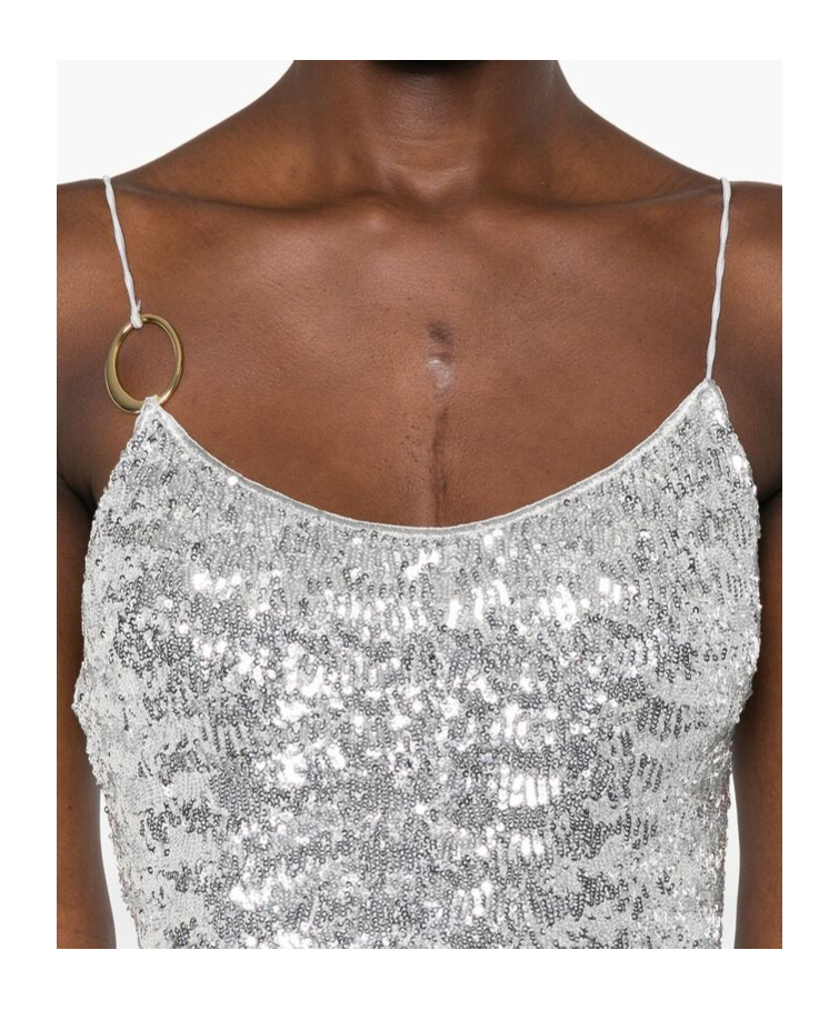 OSEREE OSÉREE SEQUIN EMBELLISHED SLEEVELESS DRESS