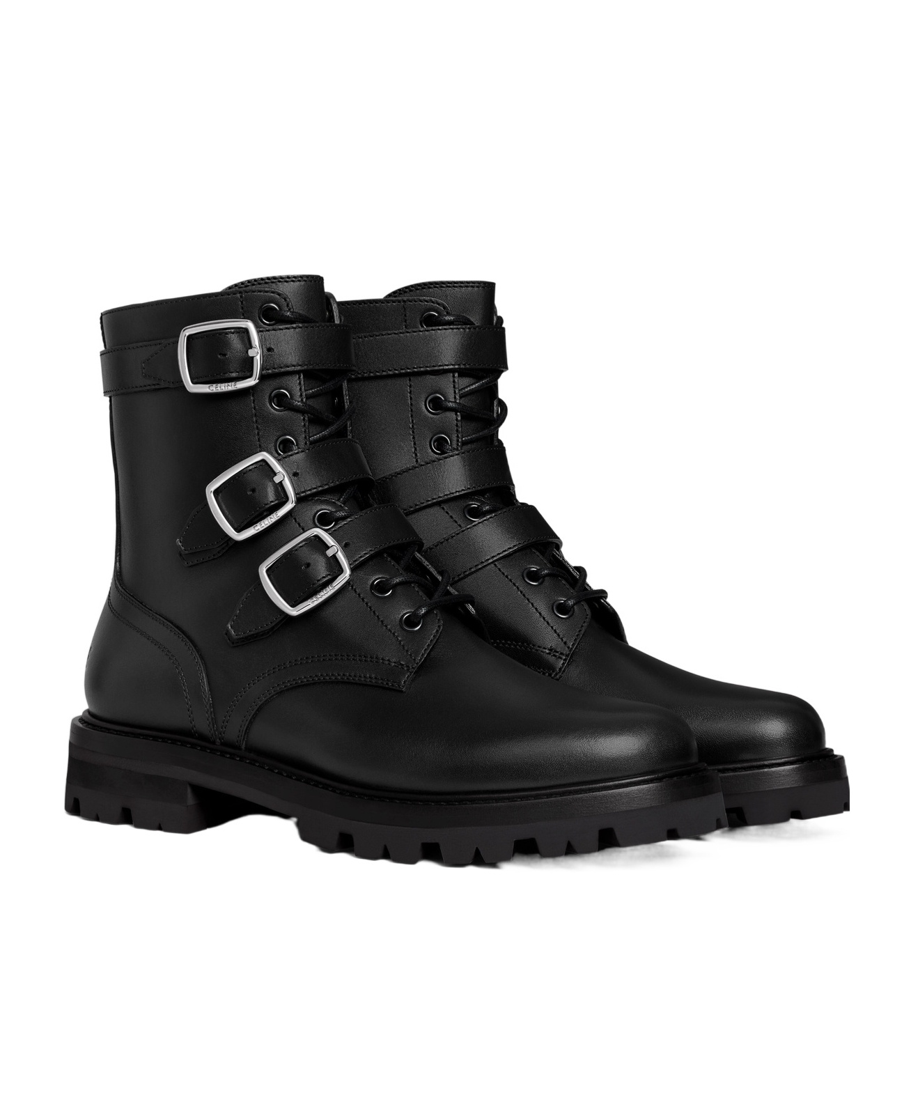 Celine Man Ankle Boots Black Size 9 Bull Skin In Black