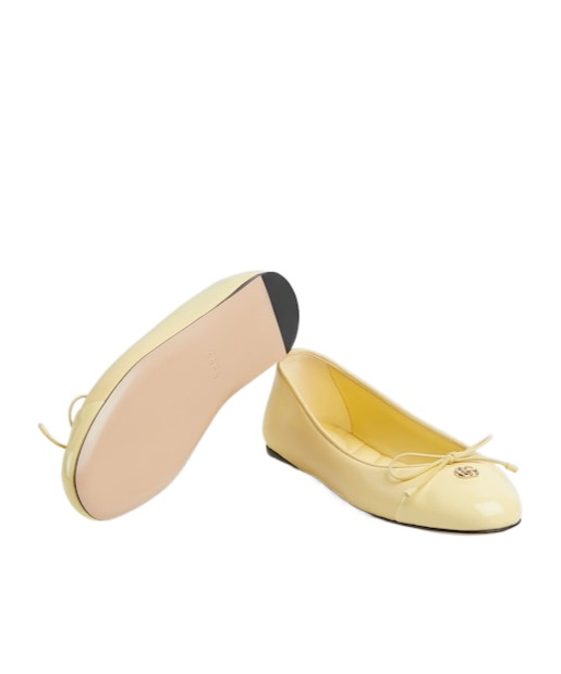 Gucci Women's Ballet Flat With Double G In Gold