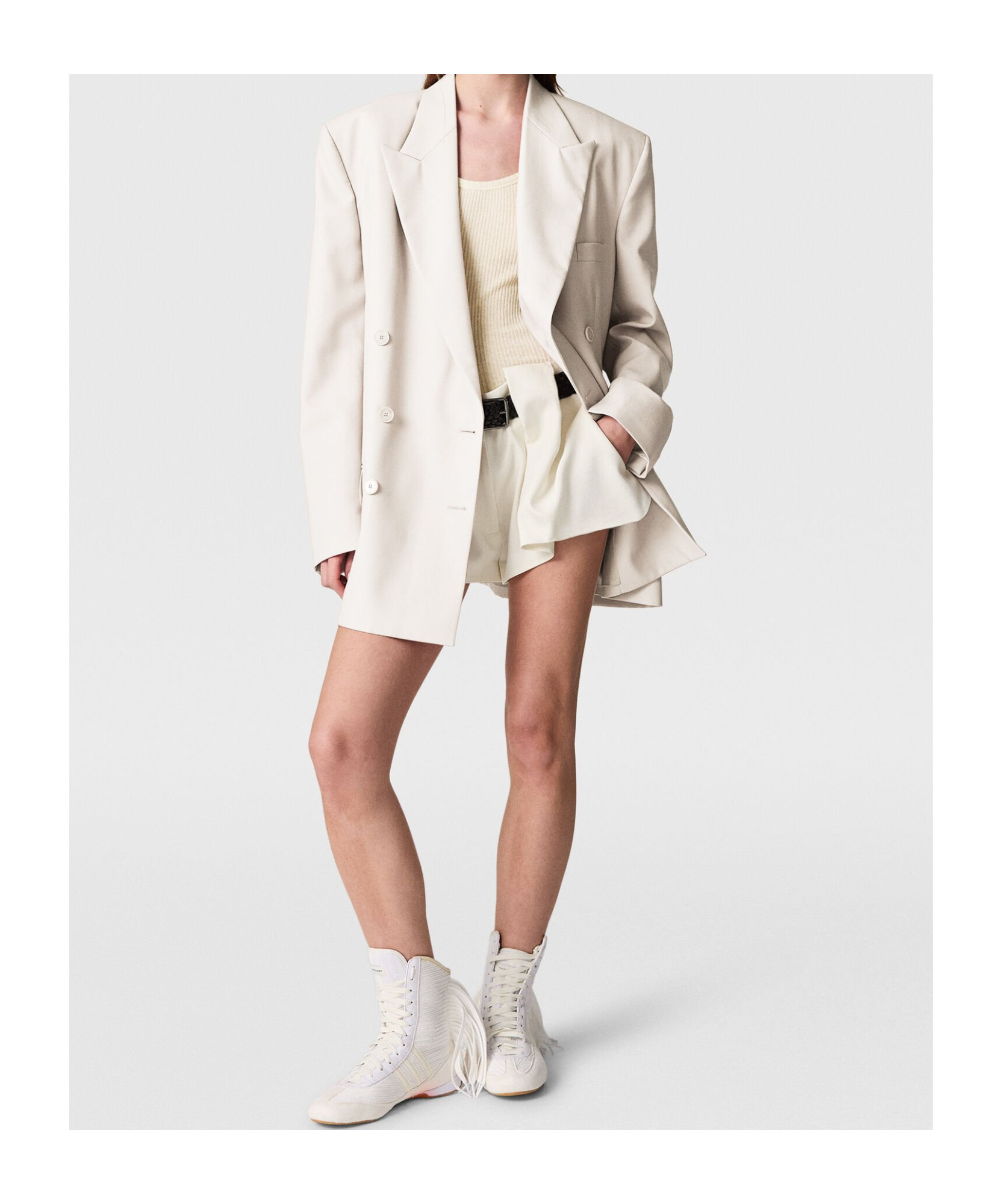 Stella Mccartney Panelled Pleated Shorts In White