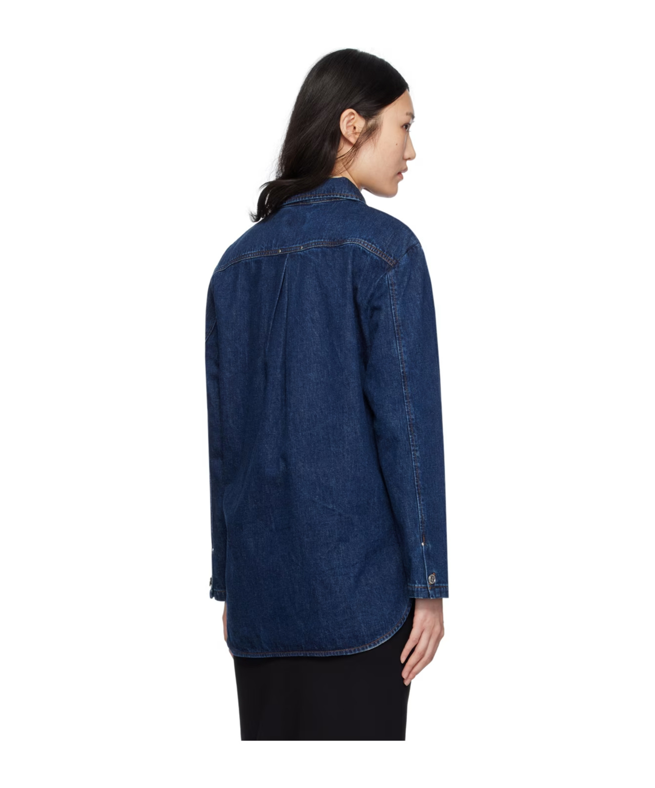 APC LAPEL LONG-SLEEVED DENIM COAT