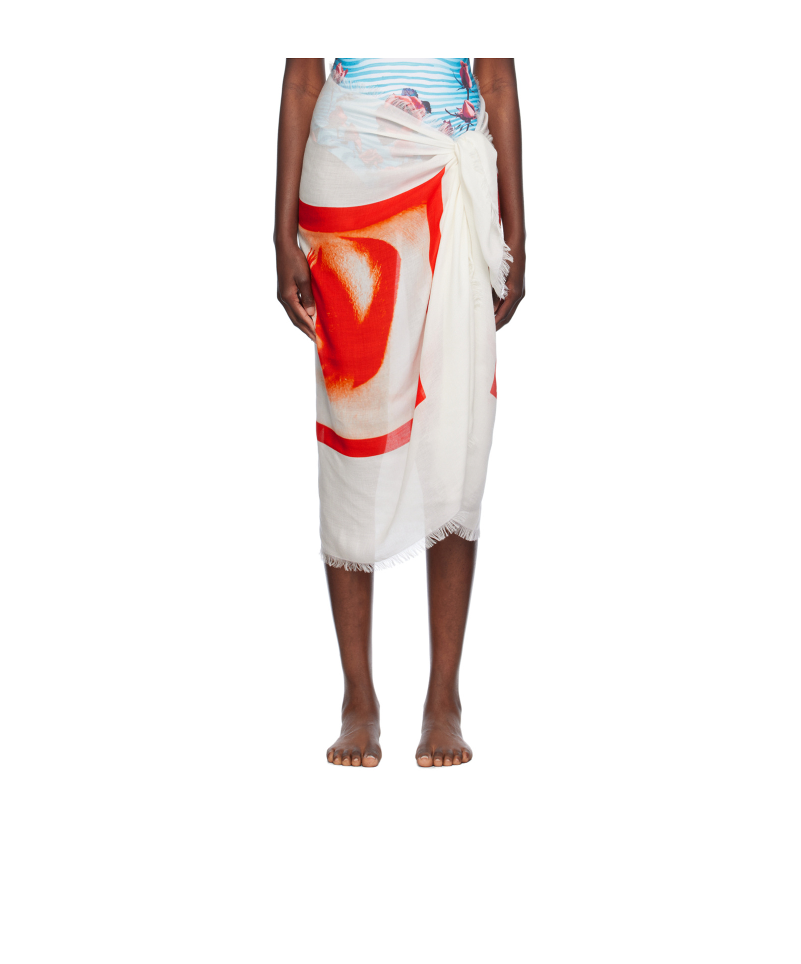 Shop Jean Paul Gaultier Pattern Shawl In Multicolor