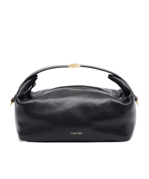 Calvin Klein Andy Small Leather Shoulder Bag In Black