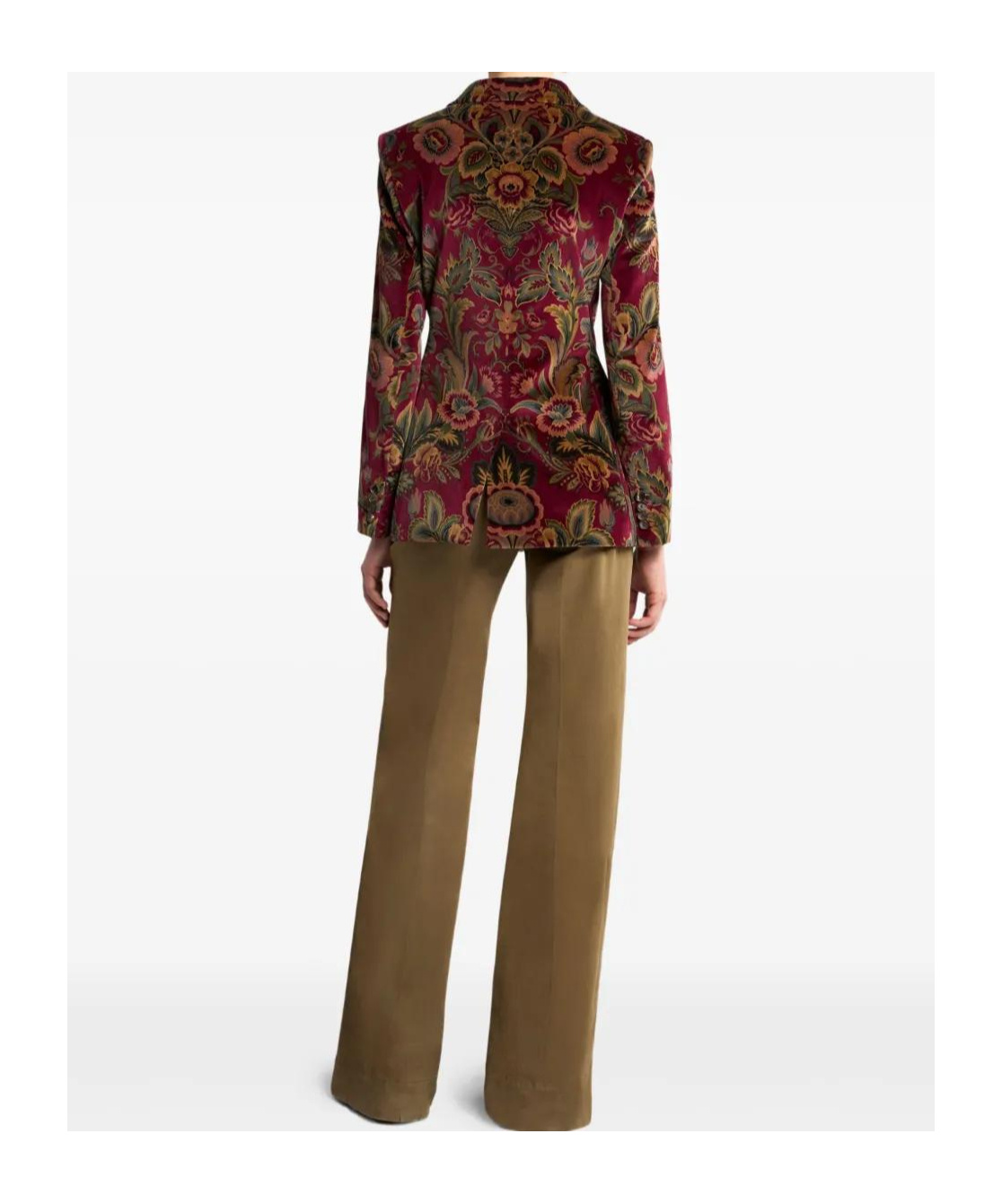 Etro Velvet Floral Pattern Long Sleeves Jacket In Multi