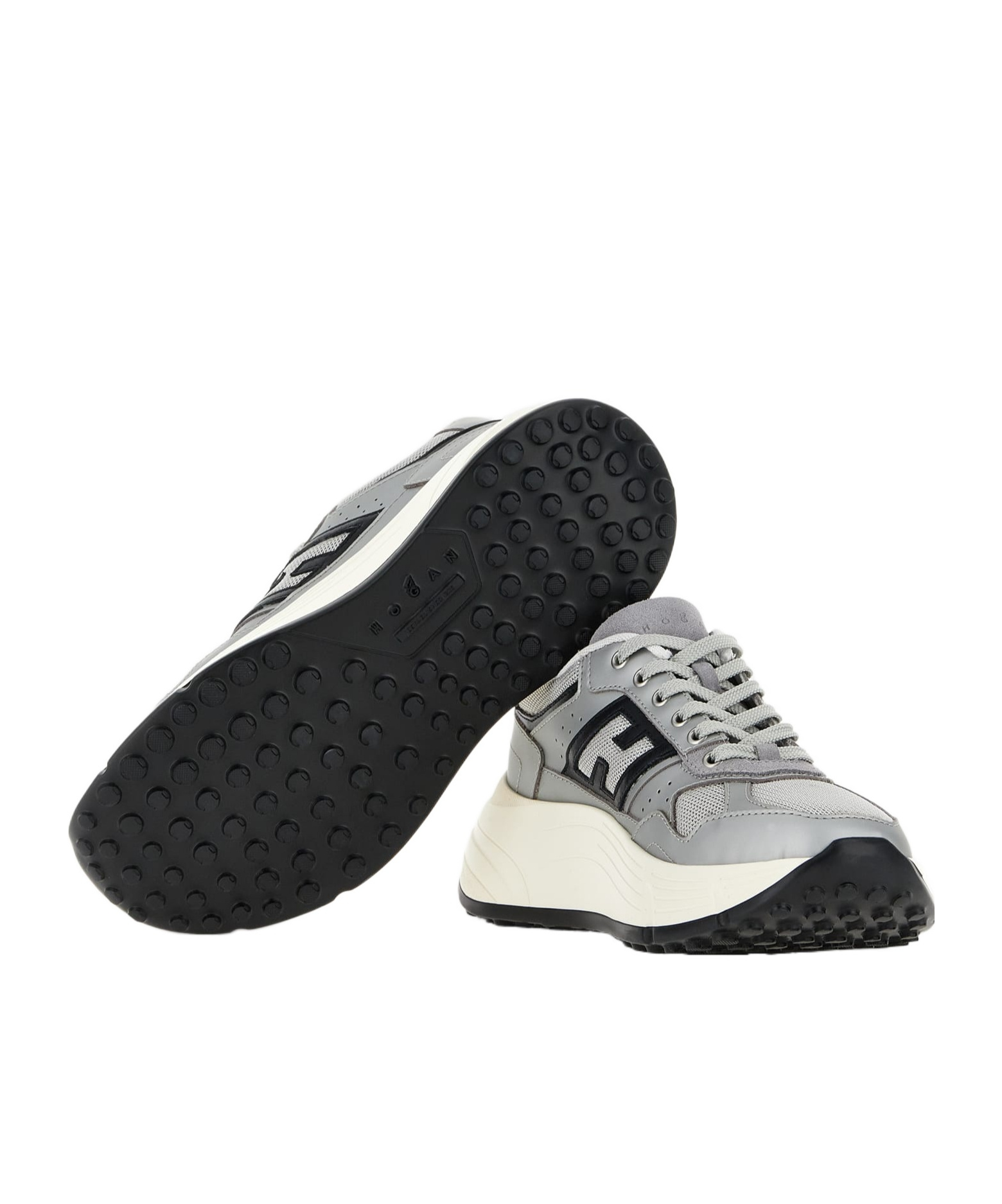 Hogan Side Logo Patch Platform Sneakers In White