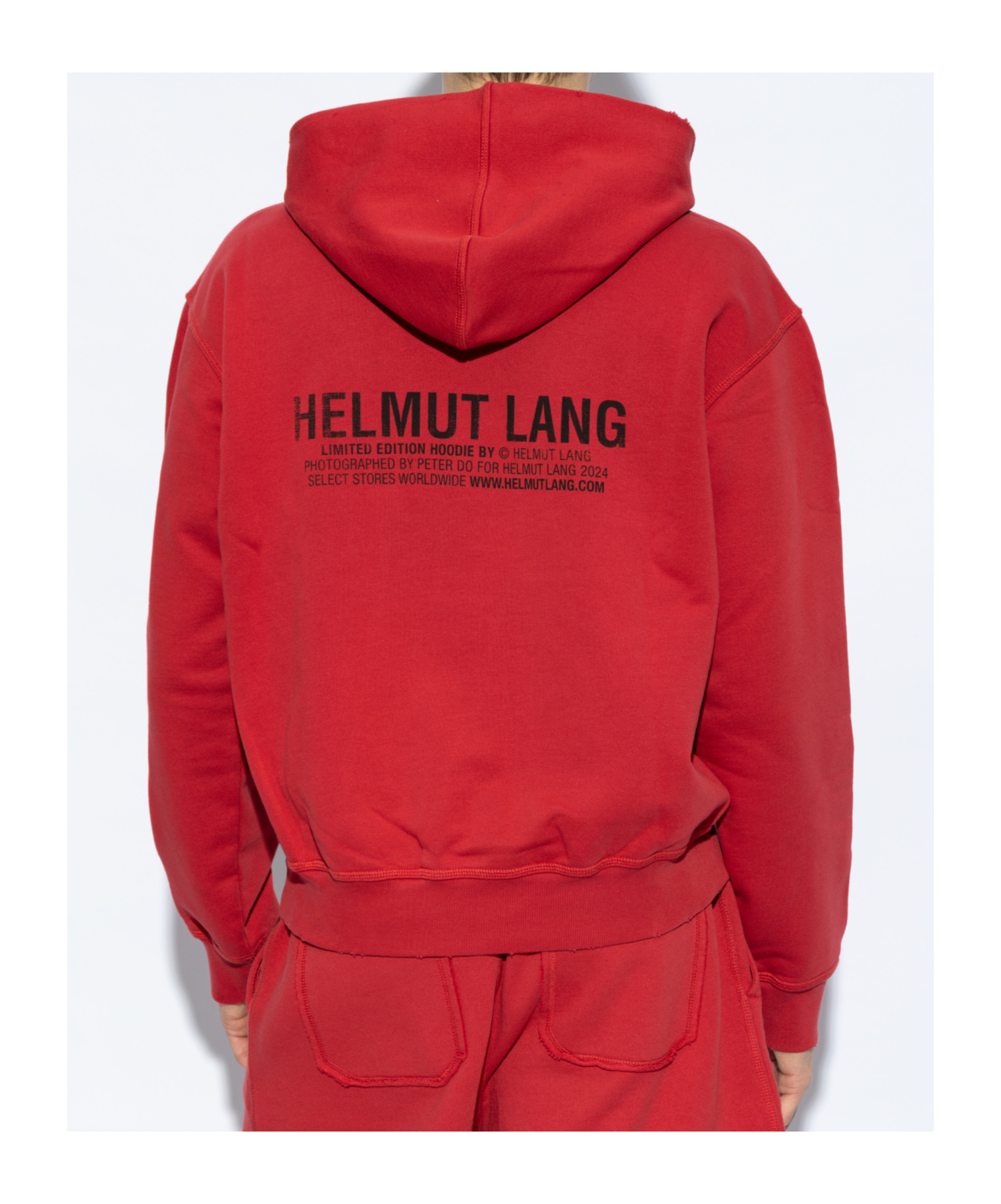 Helmut Lang Red River Postcard Hoodie In Red