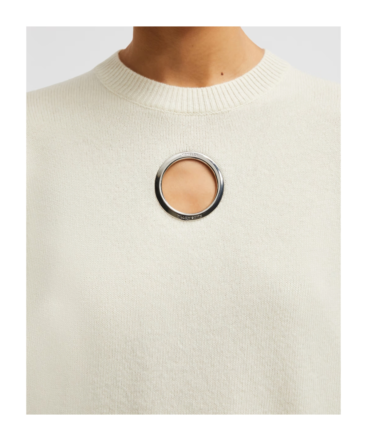 Moncler Long-sleeved Sweater In White