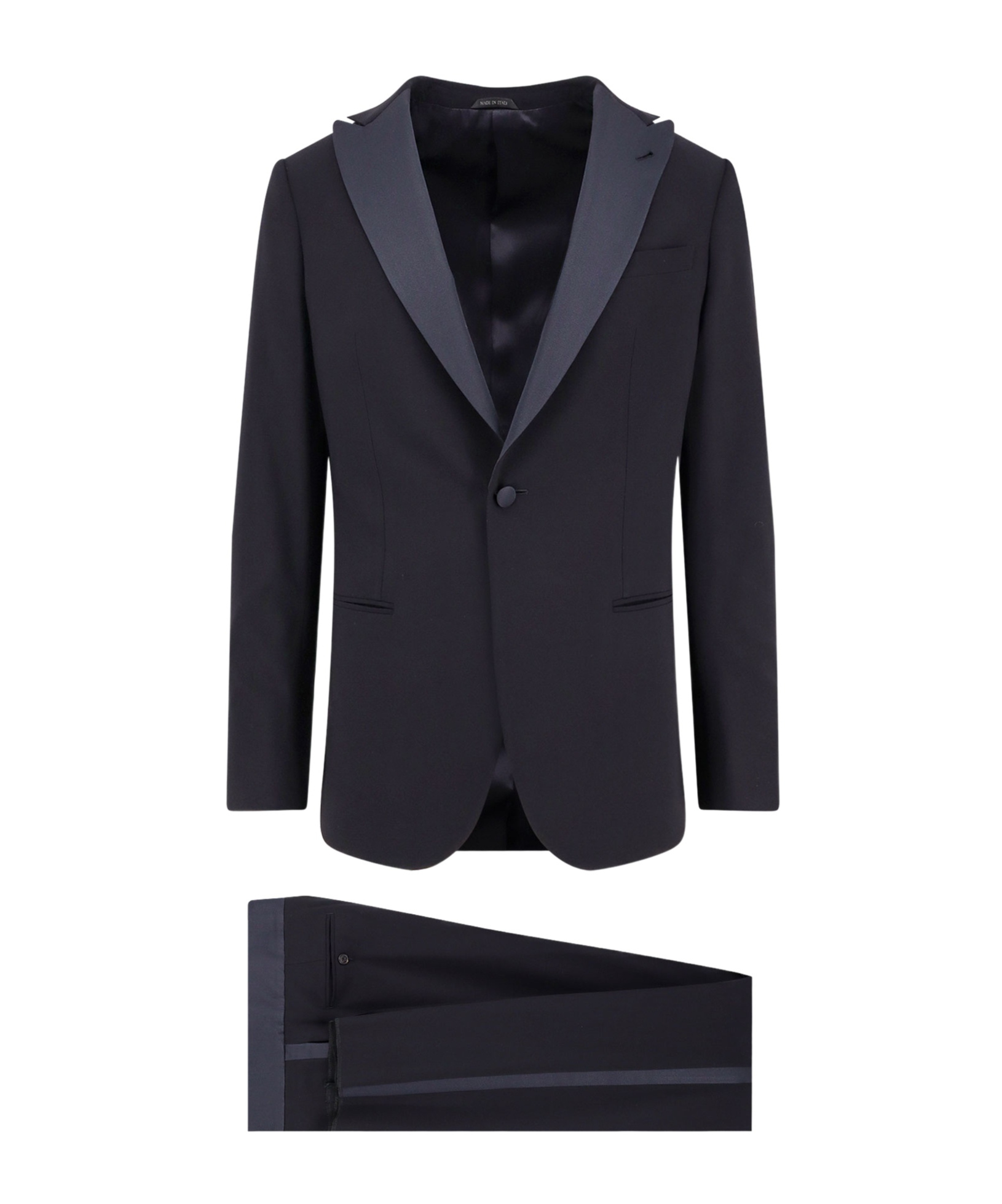 Giorgio Armani Single-breasted Wool Tuxedo Suit In Blue