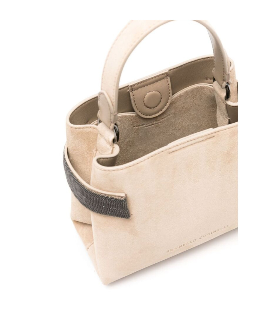 BRUNELLO CUCINELLI MONILI-CHAIN SUEDE CROSS BODY BAG 