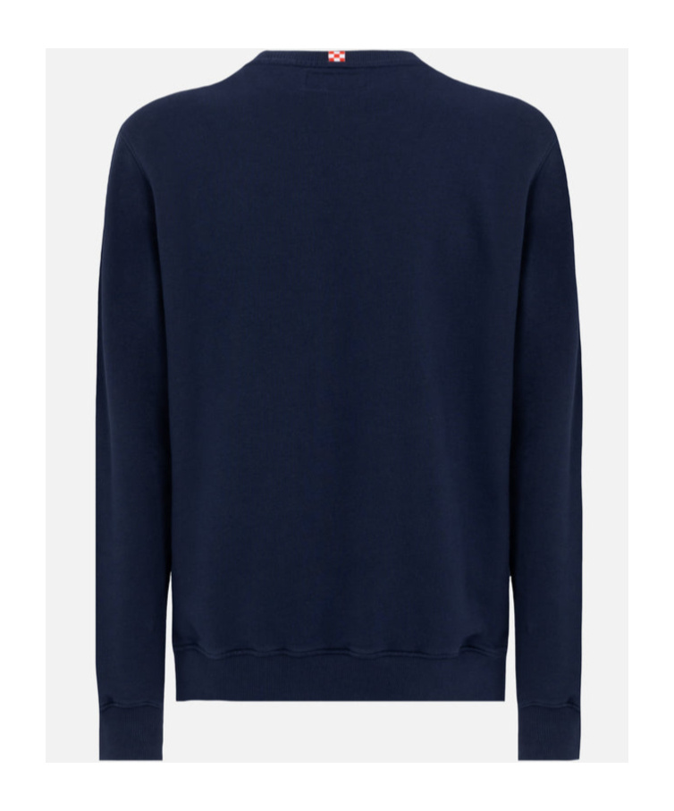 Mc2 Saint Barth Brushed Cotton Sport Club Crew-neck Sweatshirt With Printed In Blue