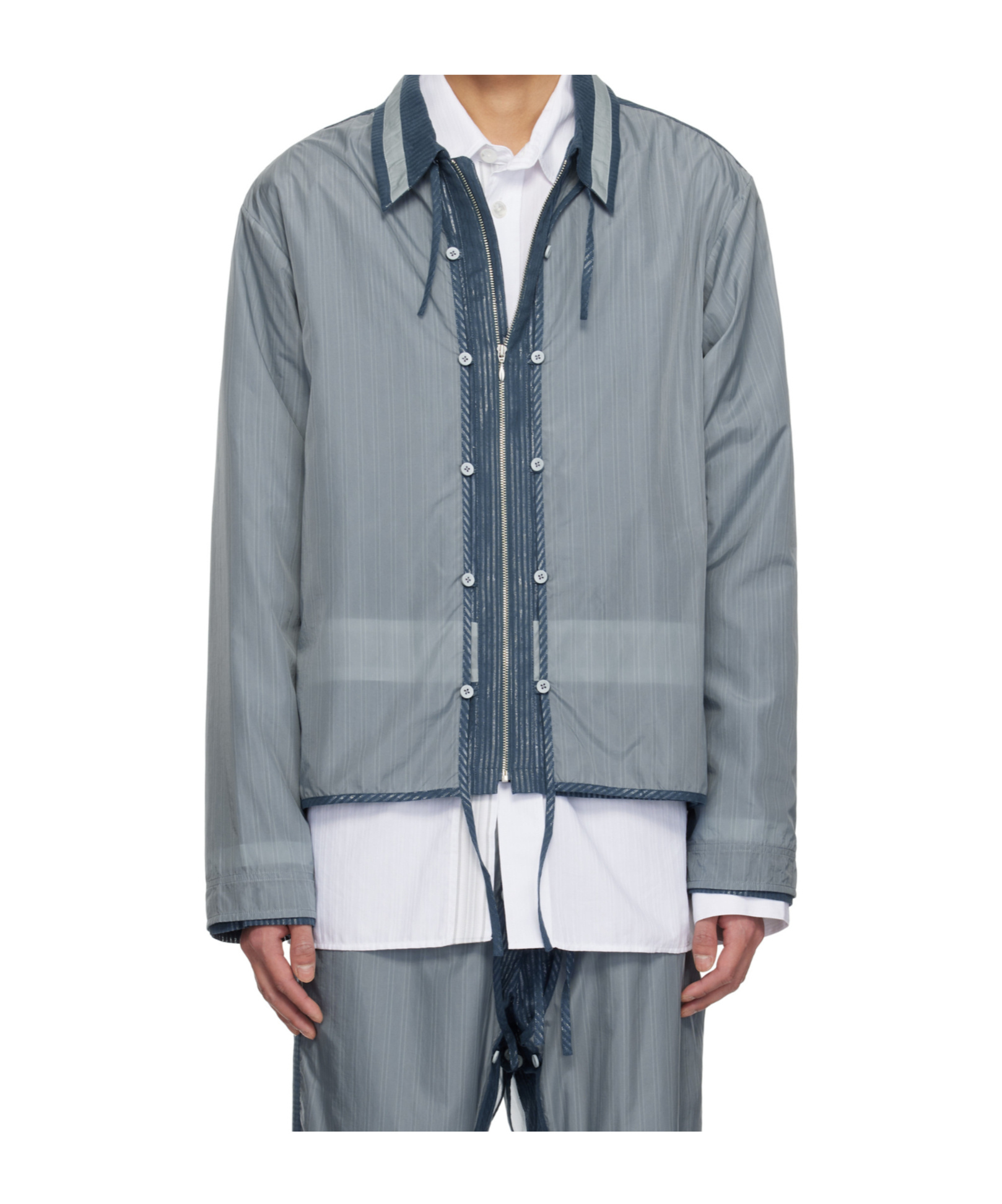Craig Green Cotton-blend 2-in-1 Shirt Jacket In Gray