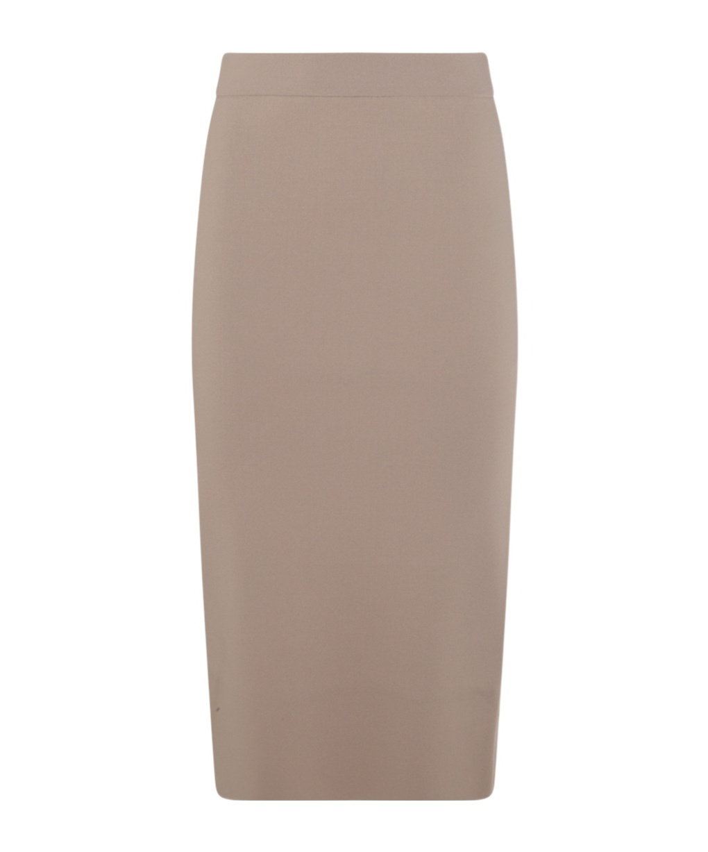 Max Mara Woman Midi Skirt Khaki Size S Virgin Wool In Nude