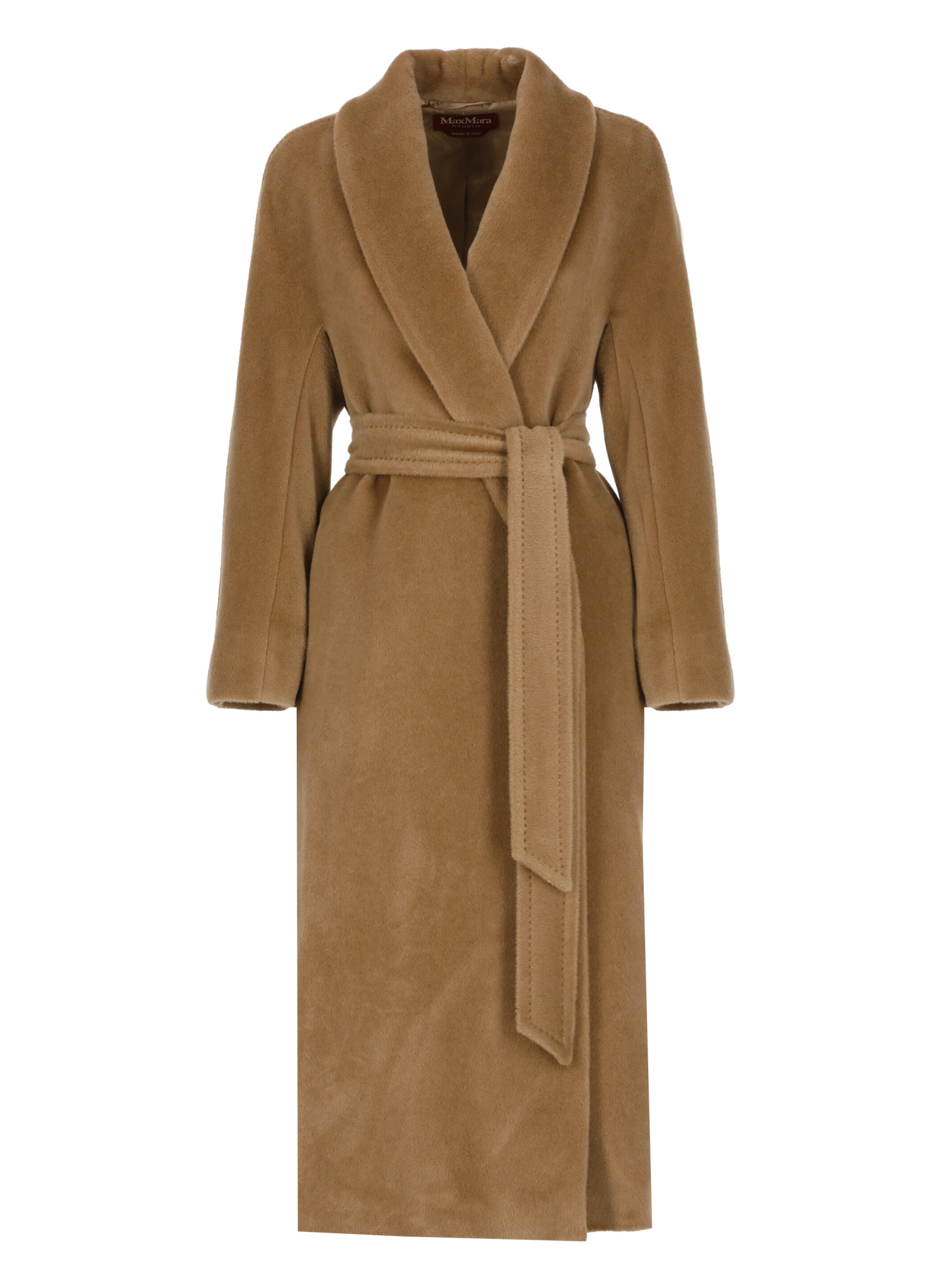 Max Mara Long-sleeved Lapel Coat In Brown