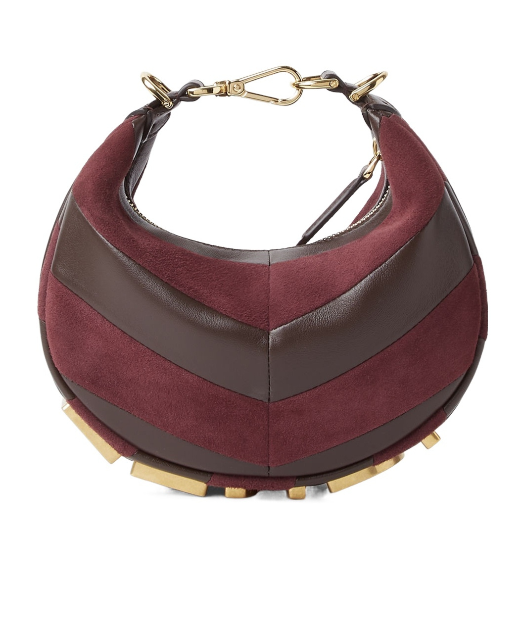 Fendi Mini-bag In Leather And Suede With Two-tone Inlay In Red