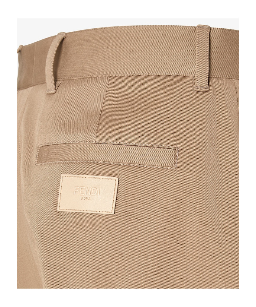 Fendi Dove Gray Gabardine Pants In Gray