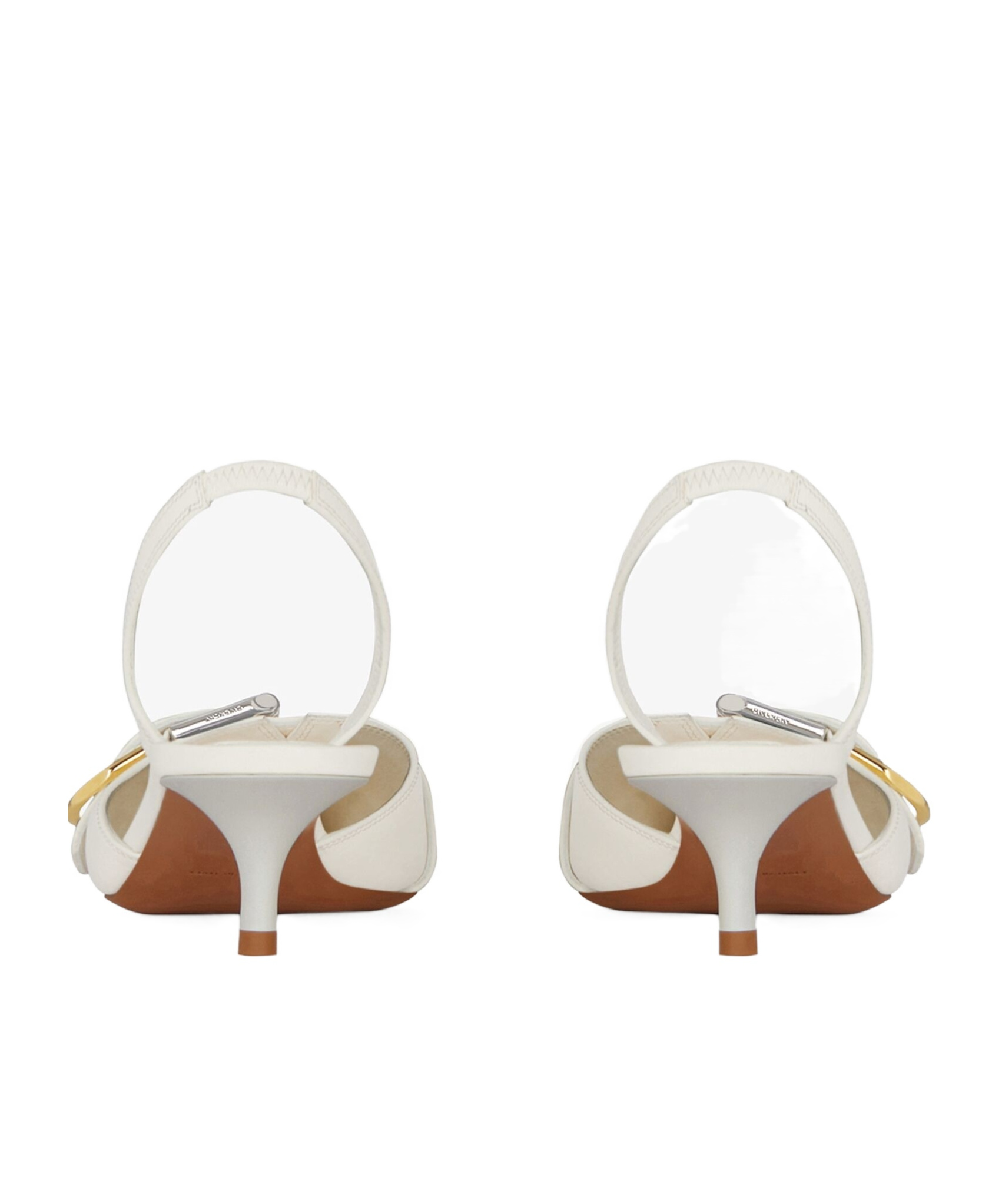 Givenchy Voyou Leather Buckle Slingback Pumps In White