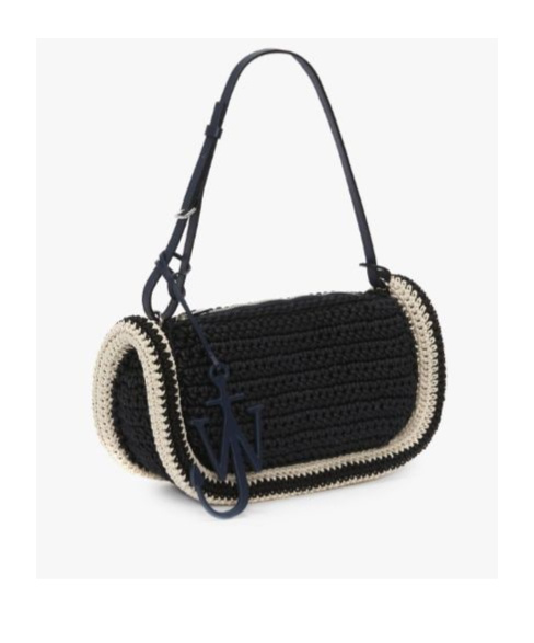 Jw Anderson Bumper 15 Crochet Shoulder Bag In Black