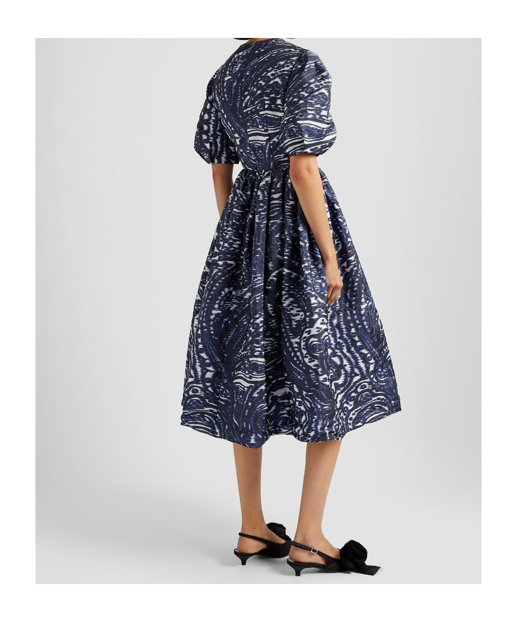 ERDEM SHORT SLEEVE A LINE MIDI DRESS 