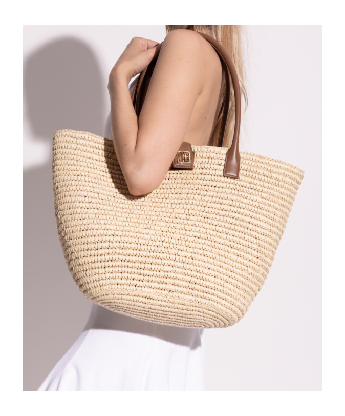 Anine Bing Logo Shoulder Bag In Brown