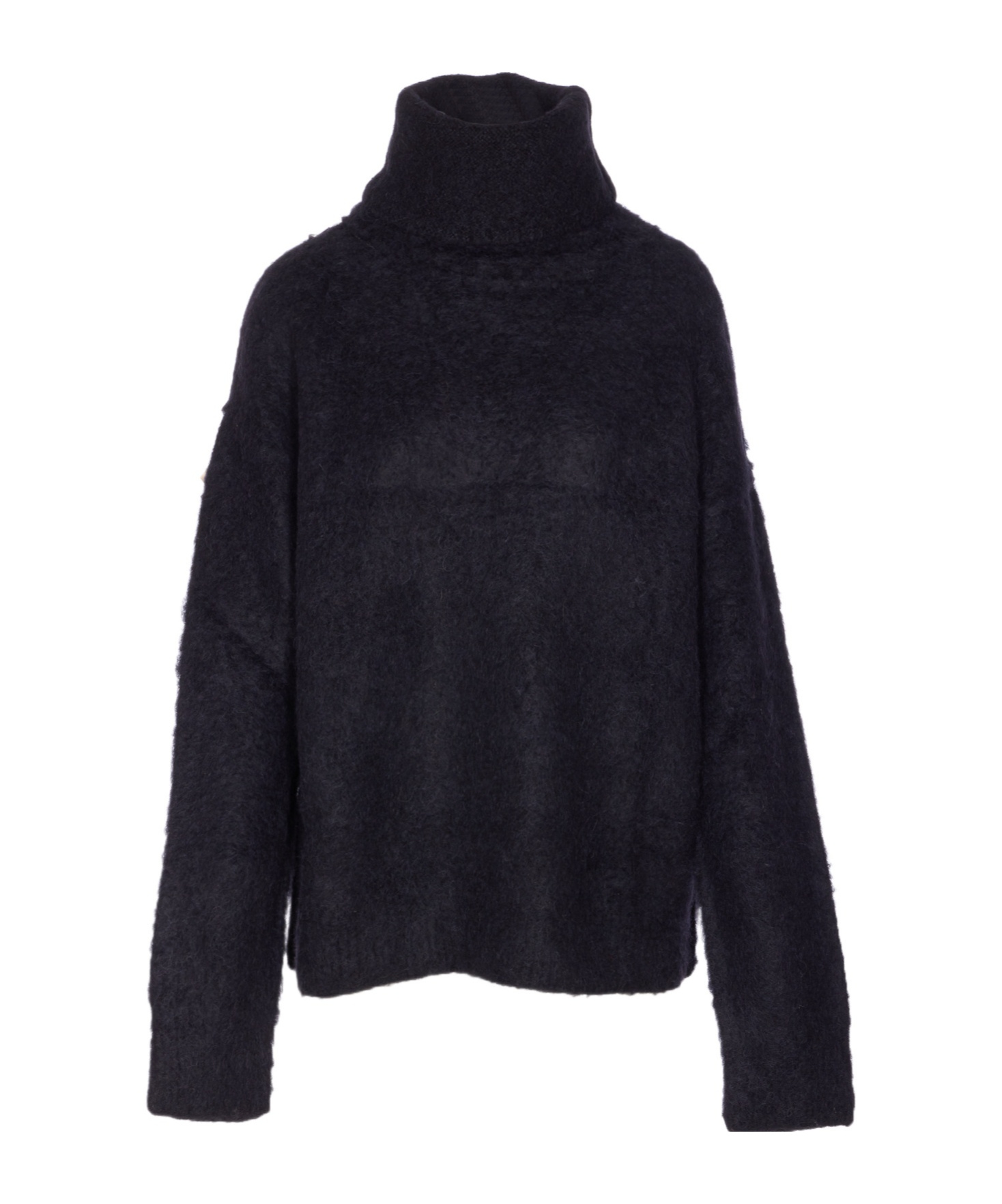 Uma Wang High-neck Long-sleeve Sweater In Blue