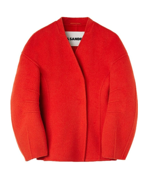 Jil Sander V-neck Silhouette Jacket In Red