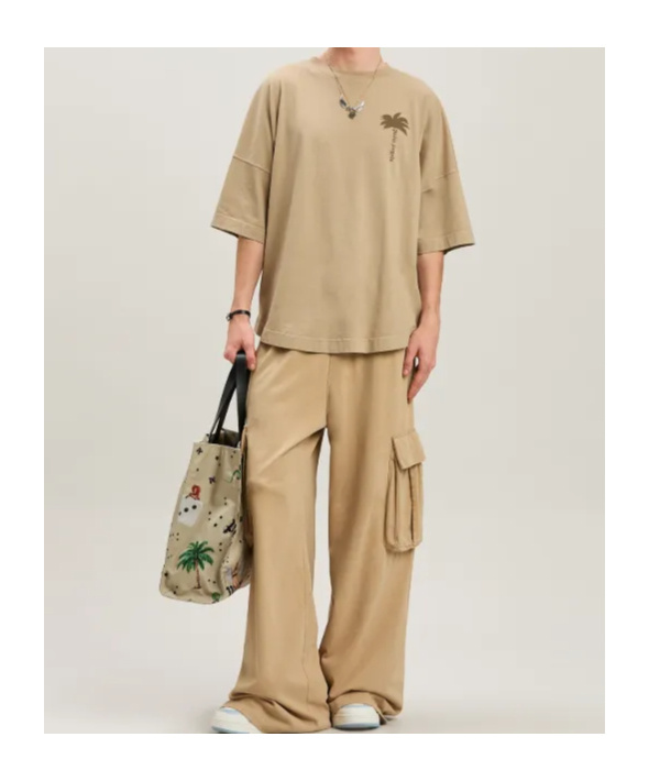 Palm Angels Corduroy Cotton Cargo Trousers In Nude