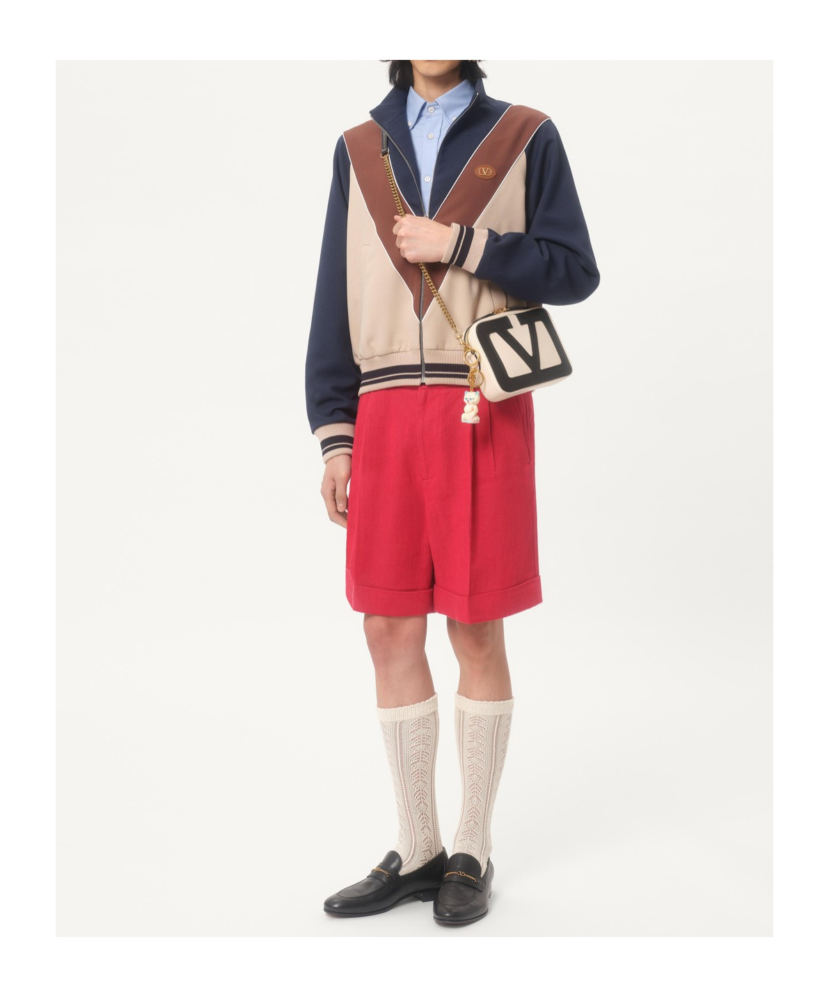 Valentino Garavani Zip-up Sweatshirt With Vlogo Patch In Black