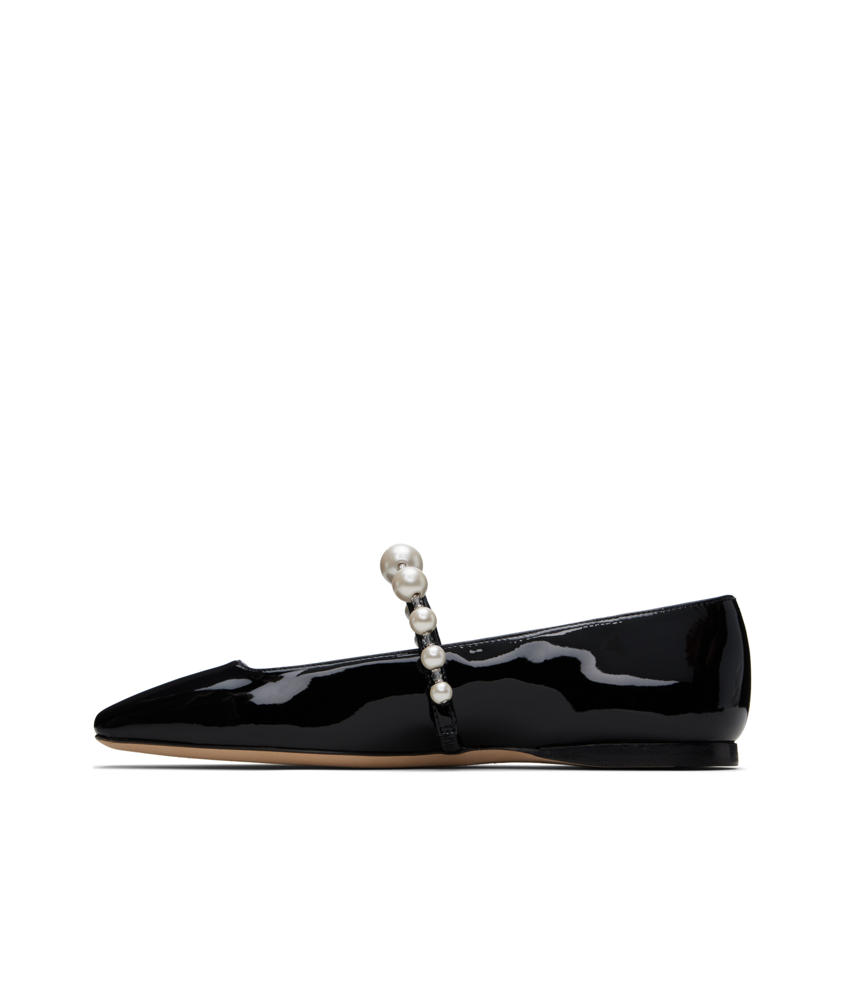 Jimmy Choo Pearl Square Toe Patent Ballerina Shoes
