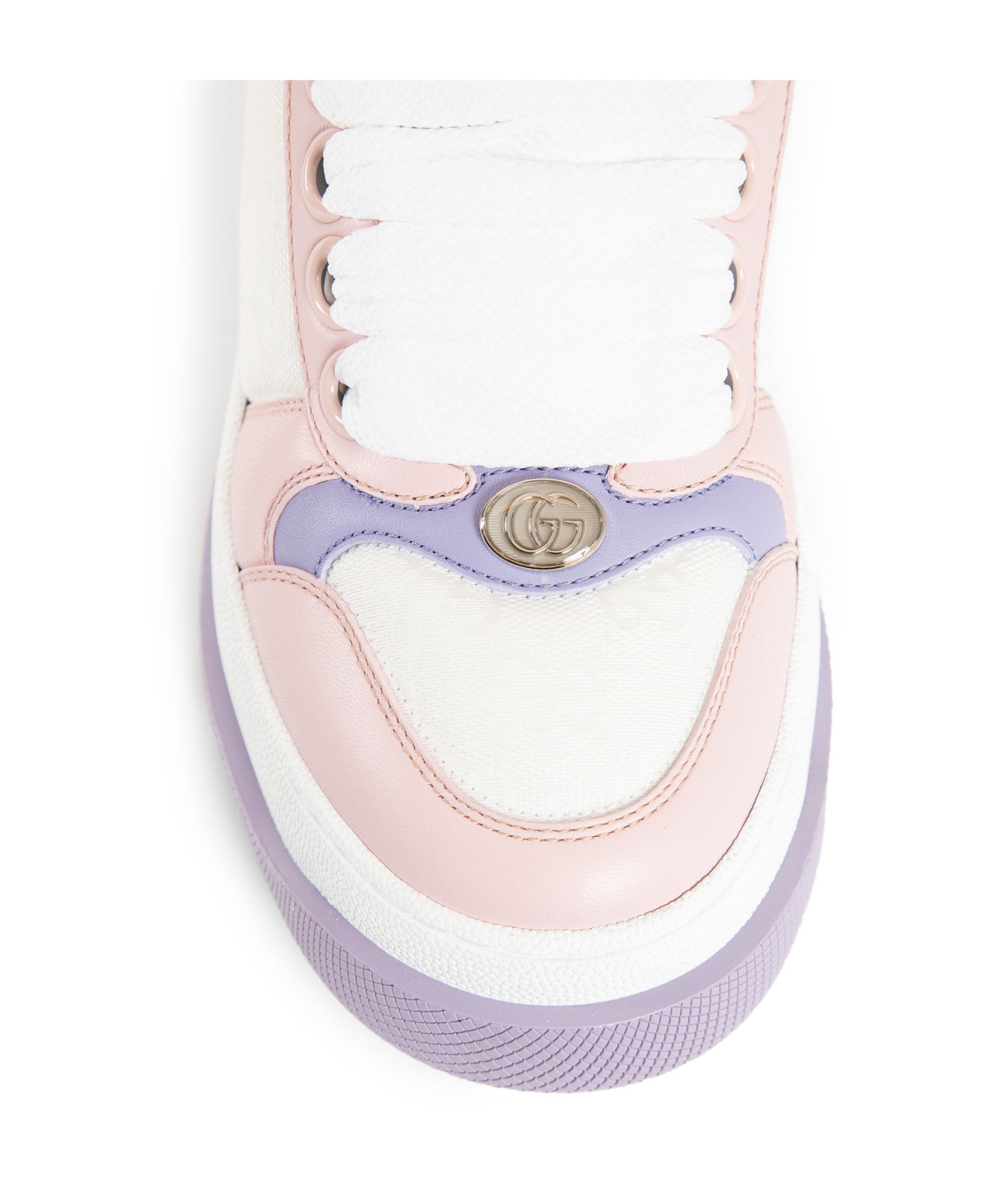 Gucci Low Top Round Toe Sneakers In White