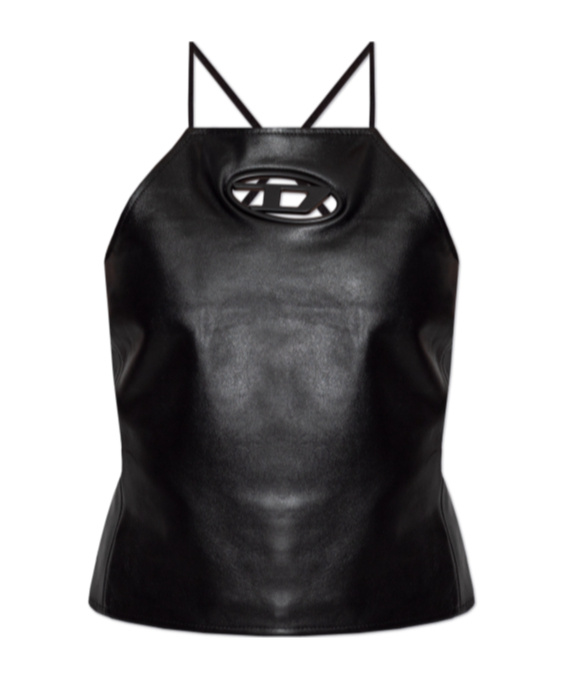 Diesel Halter Neck Tank Top In Black