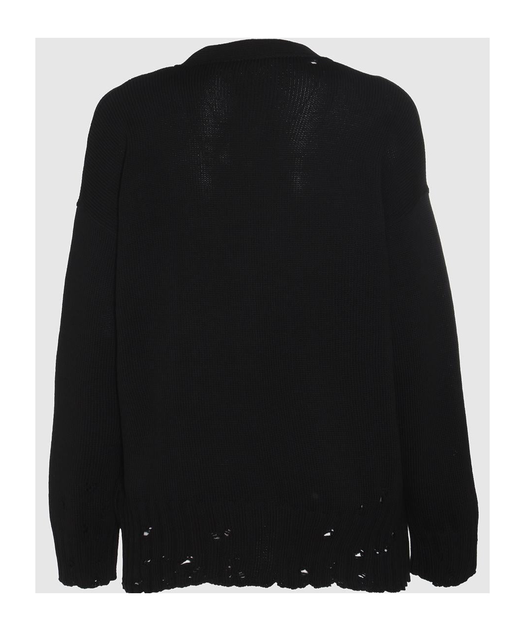 Marni Blue Silk And Wool Blend Cardigan With Contrasting Back Panel In Black