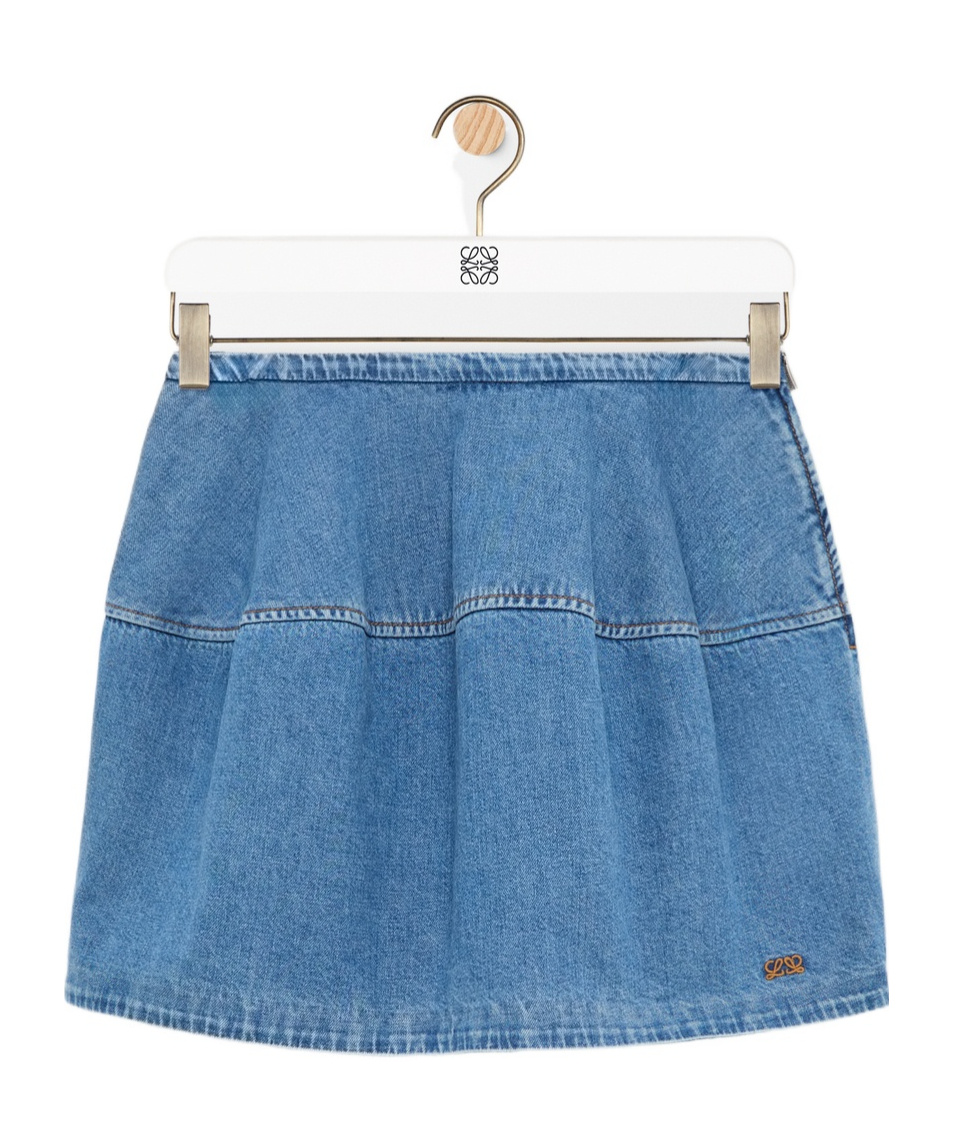 Loewe Short Lantern Skirt In Blue