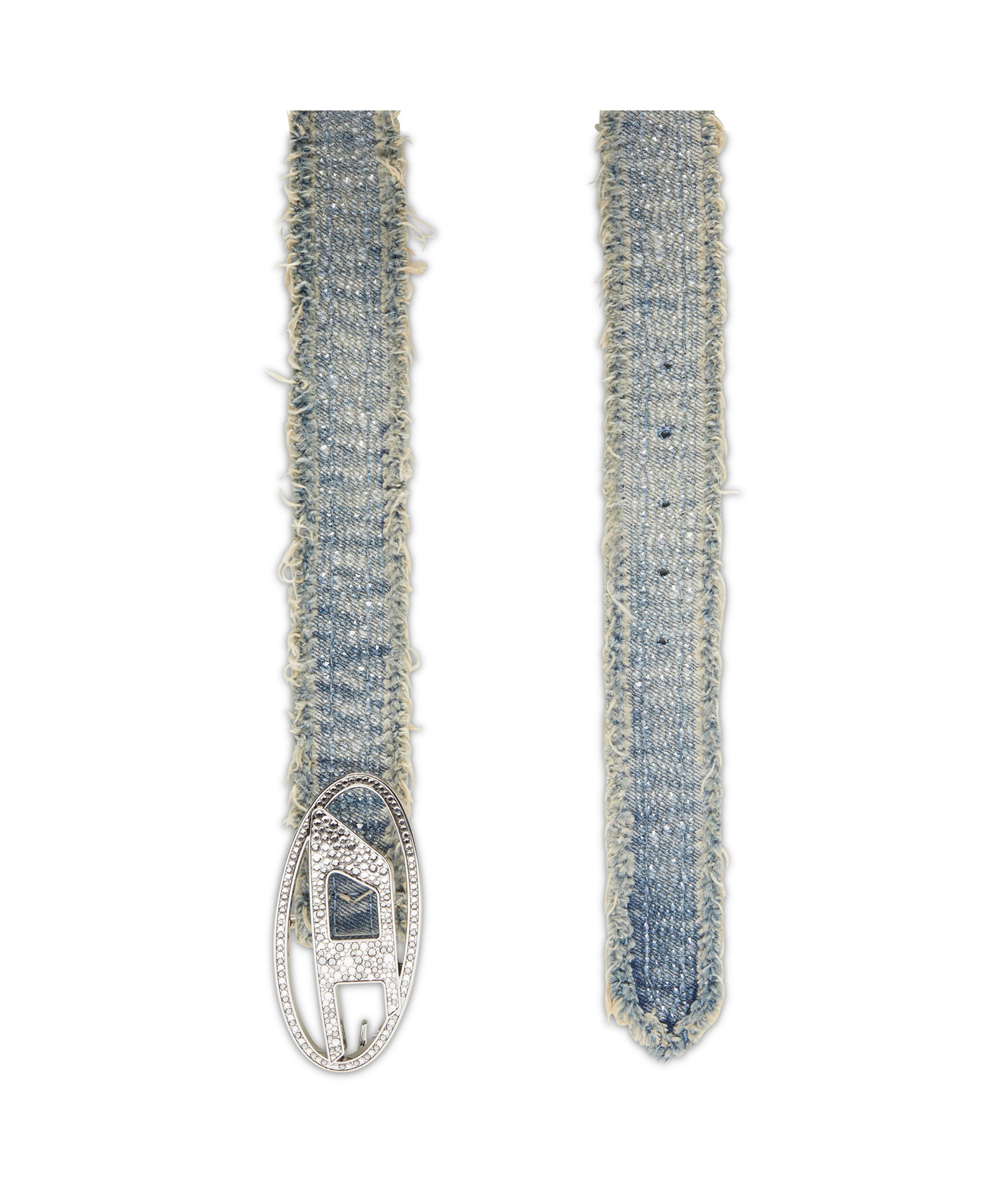 Shop Diesel B-1dr Crystal-embellished Belt In Gray