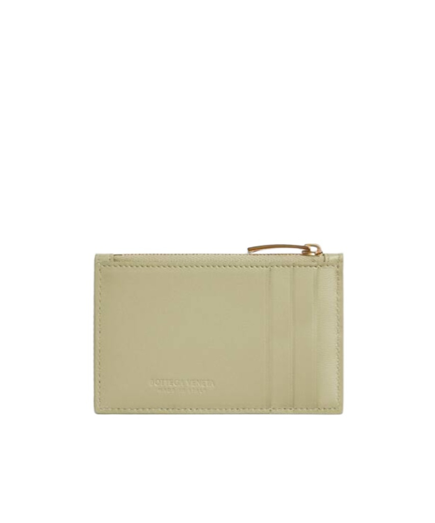Shop Bottega Veneta Cassette Zipped Card Case In Nude