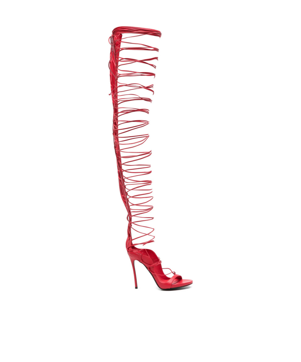 Dsquared2 Lace-up Stiletto Sandals In Red