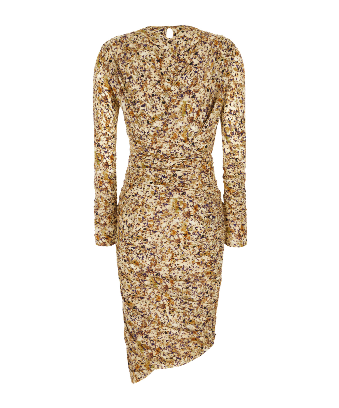Isabel Marant Draped Stretch Viscose Dress With Asymmetric Hem In Nude
