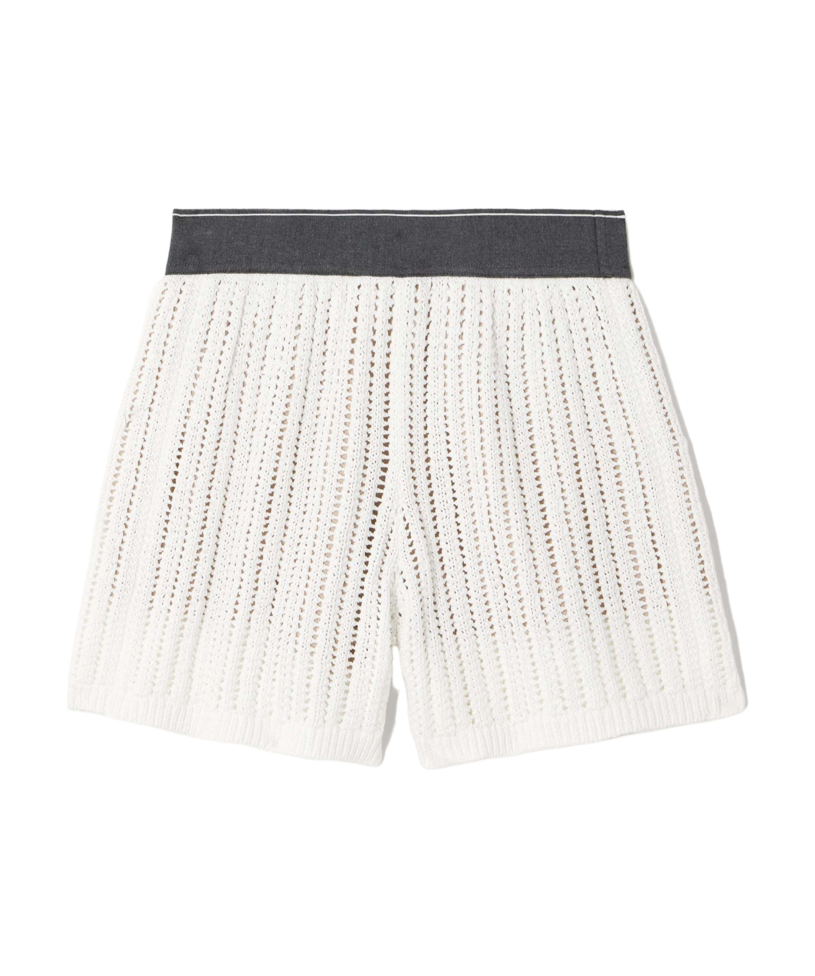 Brunello Cucinelli Hollow Knitted Shorts In White