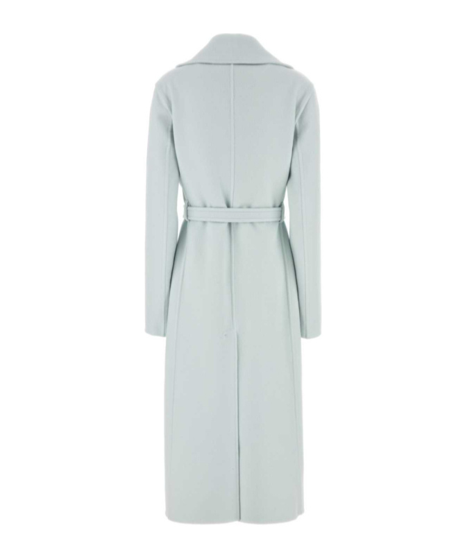 Jil Sander Cashmere Coat Belted Waist In Blue