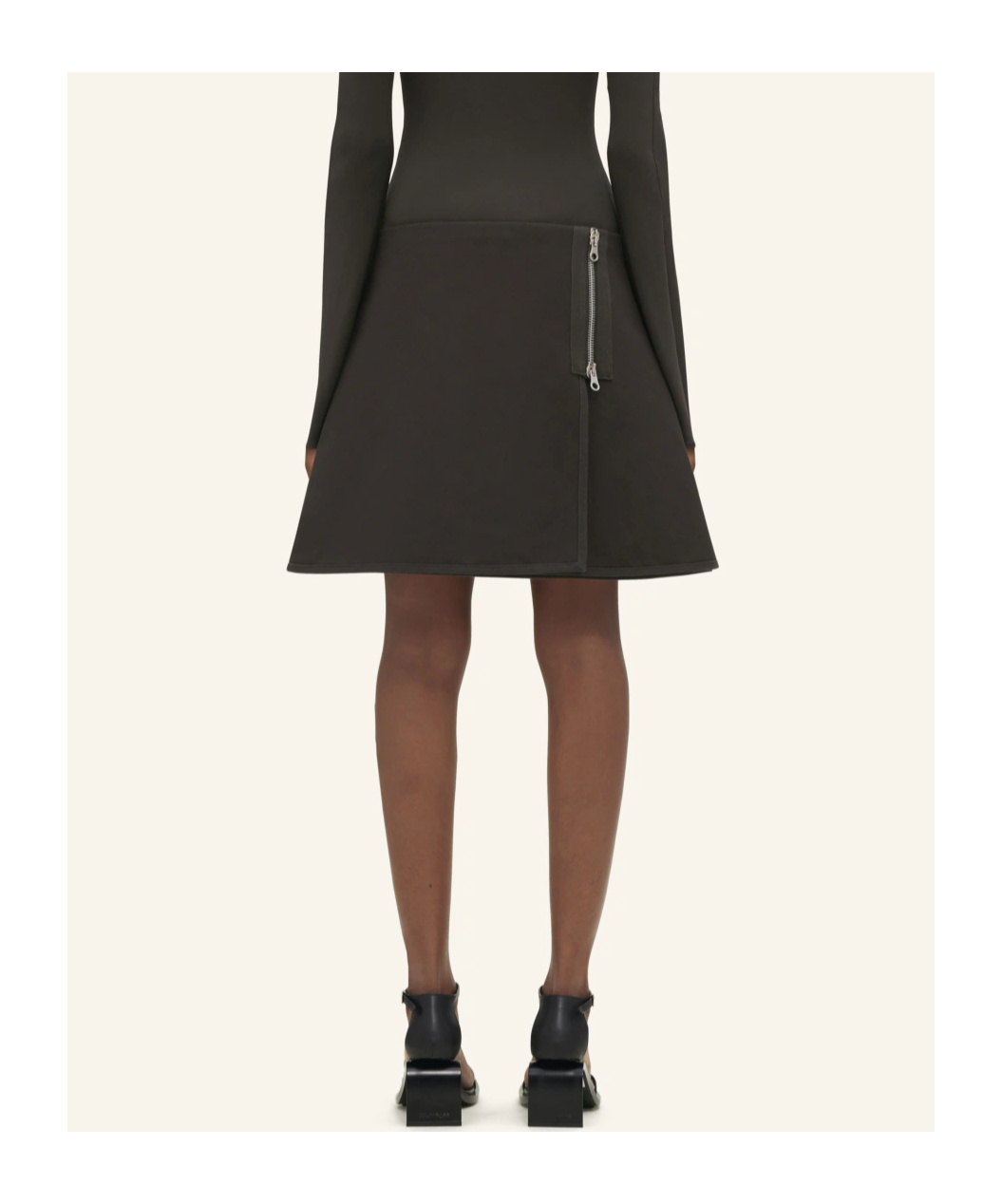 Courrèges Modular Cotton Miniskirt In Black