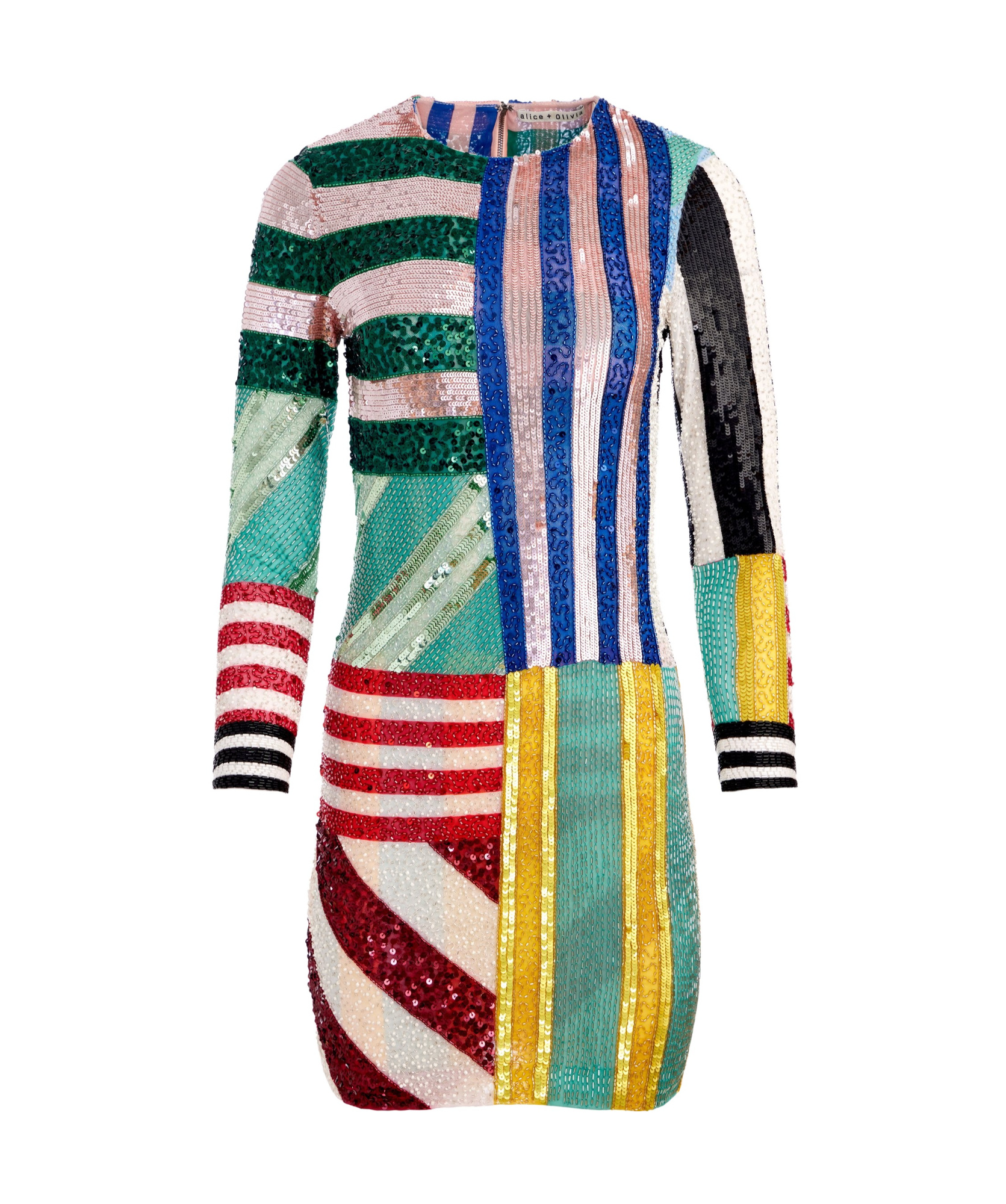 Alice And Olivia Delora Embellished Mini Dress In Multicolor