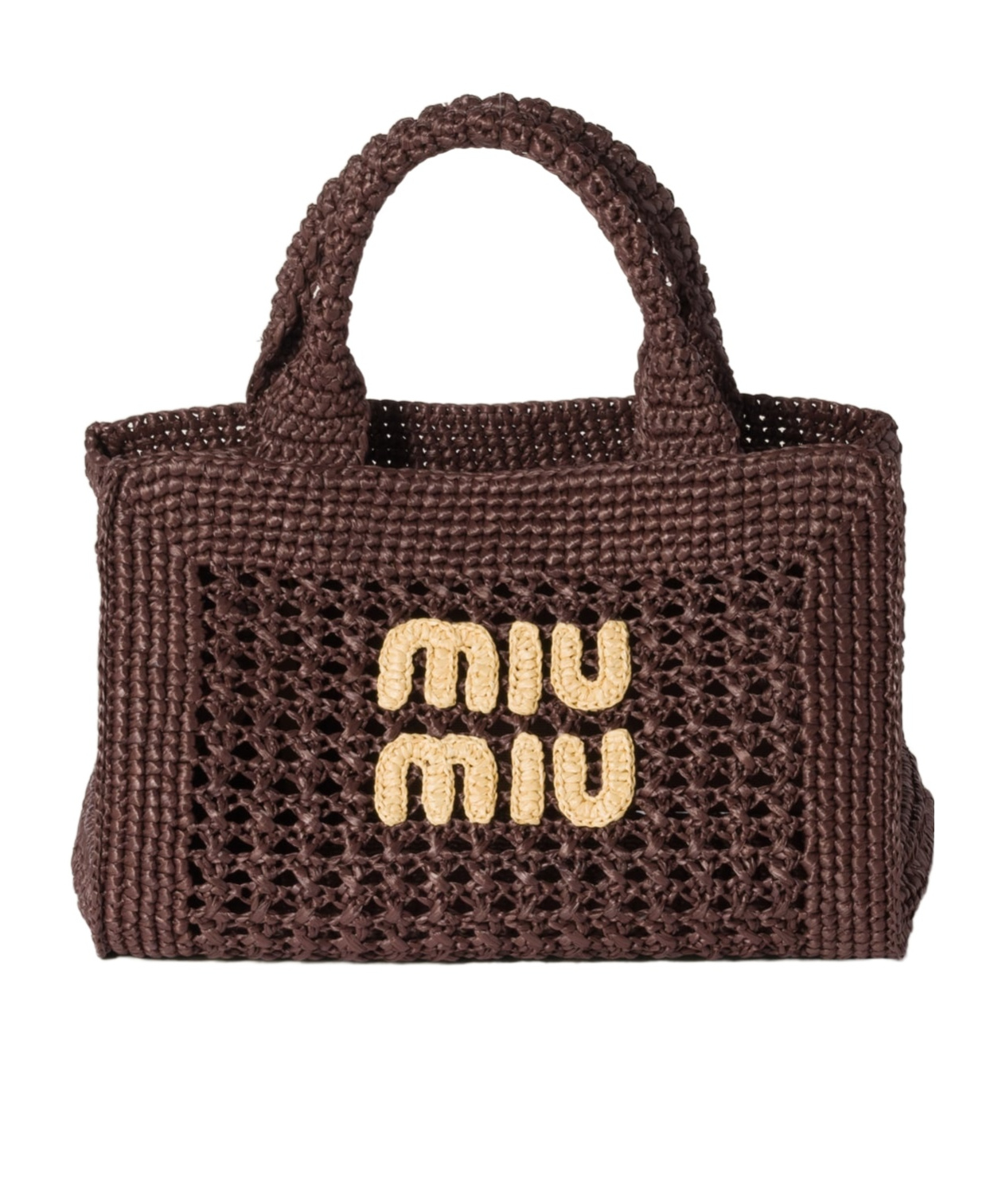Miu Miu Raffia-effect Woven Handbag