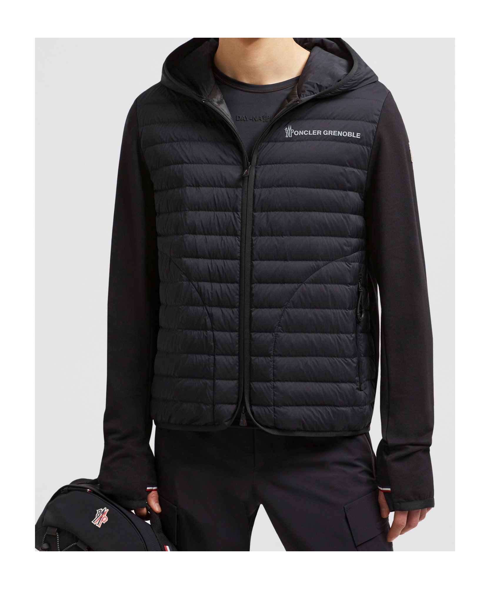 Moncler Long-sleeved Down Jacket In Black